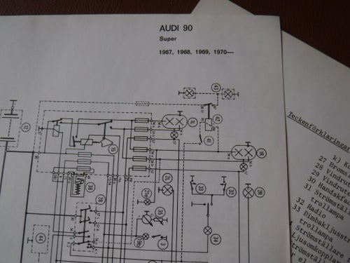 Elschema till Audi 90 Super, 1967-70.