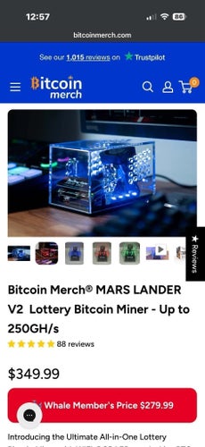 Bitcoin Merch Mars Lander Solo Bitcoin Miner A1 Version