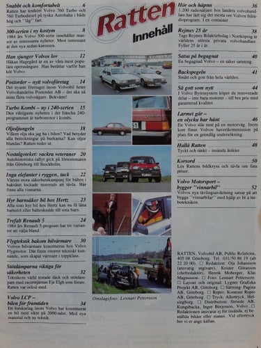 Ratten 3 1983 - Volvos kundtidning med bl a 760 Turbo/Turbodiesel och 245 Turbo