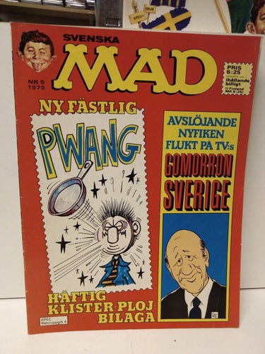 Svenska Mad 1978 nr 9 med klister-ploj-bilaga. Very Good