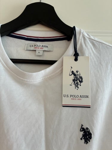U.S. Polo Assn. vit t-shirt, storlek L