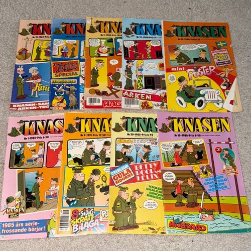 Knasen Nr 21-1985, Nr 9-1986, Nr 9-1990, Nr 21-1990, Nr 19-1984, Nr 1-1985, Nr