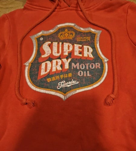 Superdry Huvtröja / Hoodie – Storlek XS – Orange Retro Vintage Style
