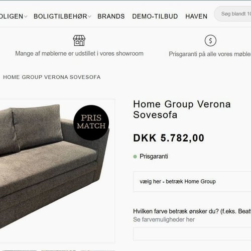 Verona bäddsoffa med bäddmadrass och resårmadrass