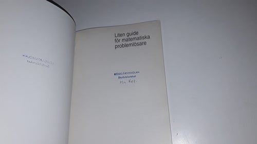 Liten guide för matematiska problemlösare av Bengt Ulin, 1993