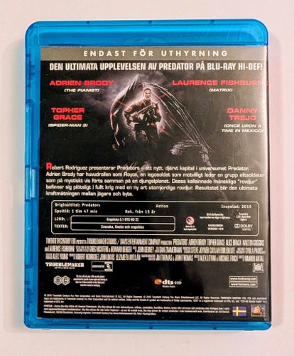 PREDATORS - Spegelblank Bluray - billig frakt 12 kr !!!