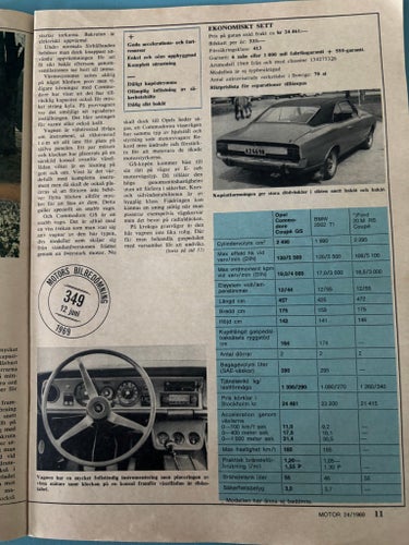 Opel Commodore 1969 test Tidningen Motor, nr 24, 1969