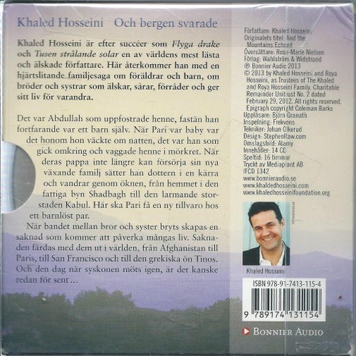 KHALED HOSSEINI - OCH BERGEN SVARADE - CD BOK