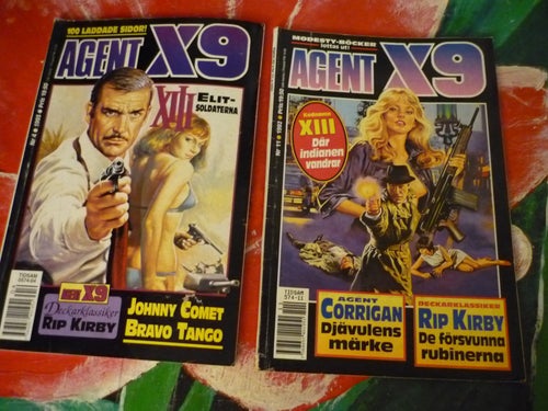TIDNING, 6 STYCKEN AGENT X9 TIDNINGAR, NR 4 - 1993, 11 - 1992, NR 6 - 1999, 3 -