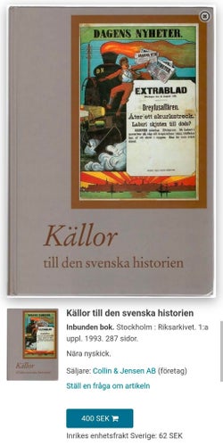 Källor till den svenska historien, Riksarkivet, 1993