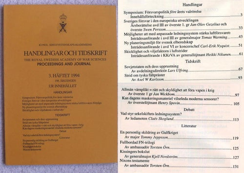 Svensk försvarspolitik och sovjetisk upprustning m.m. (Krigsvet 3/1994)