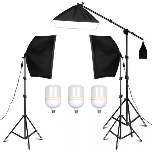 Fotostudio Belysningskit.Softboxkit Oanvänt!