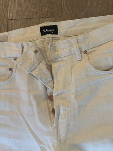 Drake's vita jeans, storlek 33W 34L