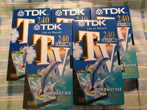 5 stycken TDK VHS-kassett 240 minuter / 4 timmar