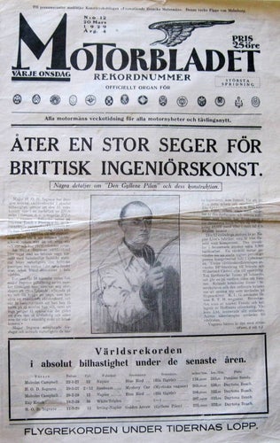 Motorbladet 1929-12 MC Rekord.Flyg Rekord.Rekord Bil Golden