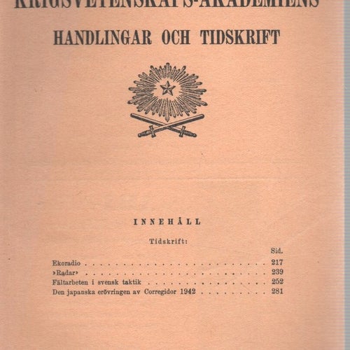 KKRVA - Handlingar och tidskrift - Nr 8 - 1945