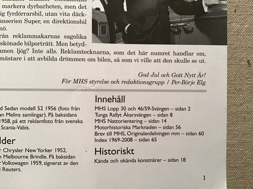 MOTORHISTORISKT MAGASIN NR 6 2008 BIL KONSTNÄRER,SAAB 900,OLDSMOBIL,CHRYSLER