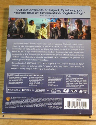 A.I. artificial intelligence Steven Spielberg 2-disc Nyskick!