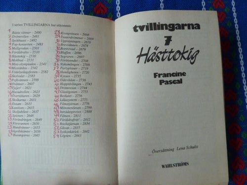 HÄSTTOKIG, F. PASCAL, 1998, BÖCKER