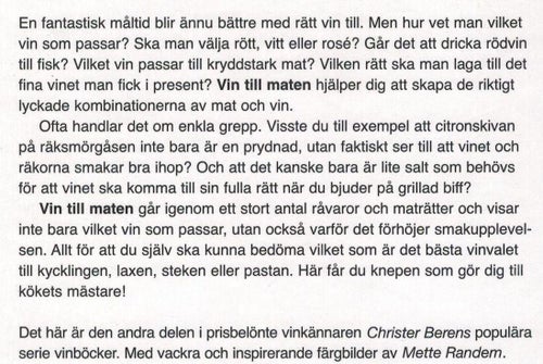 Vin till maten - Låt vinet lyfta maten, 20 fullträffar, snabbguide mm