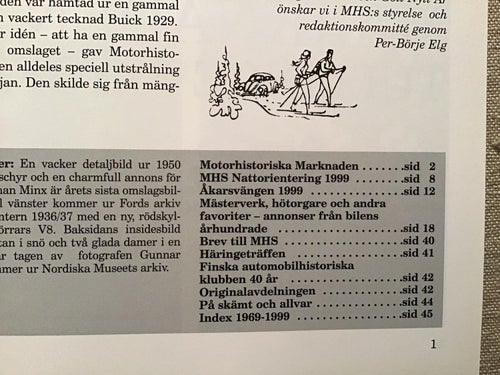 MOTORHISTORISKT MAGASIN NR 6 1999 BIL ANNONSER ROLLS ROYCE VOLVO HOTCHKISS,DKW