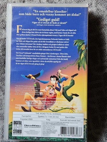 VÄGEN TILL EL DORADO - SVENSK TAL - VHS .