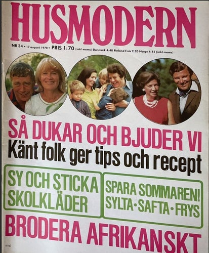 Husmodern 34 1970 Anita Lindblom, Lali Larsson, Torsten Ehrenmark, Fred Bremberg