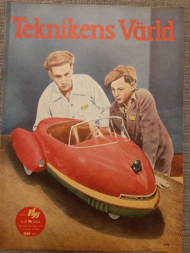Teknikens Värld nr 8 1950: Saab 92, Standard Vanguard, teknik, flyg, motor