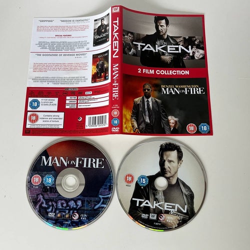 Taken / Man on fire -- eng text - - endast 5kr