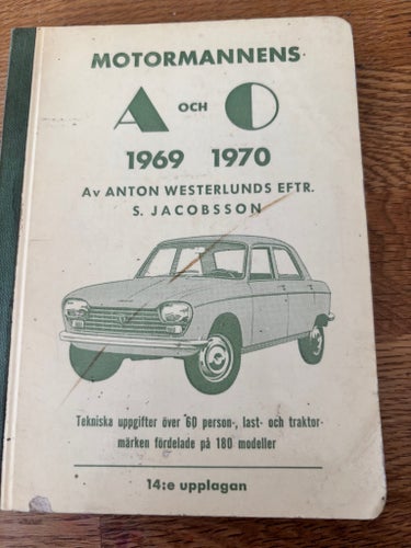 Motormannens Tekniska Data Alla Bilar 1969-1970 av S. Jacobson Eftr.