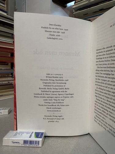 Mannen utan öde av Imre Kertesz. Bok. Very Fine plus
