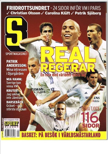 SPORTMAGASINET 2003 September - Raul Ronaldo Zidane Roberto Carlos Beckham Figo
