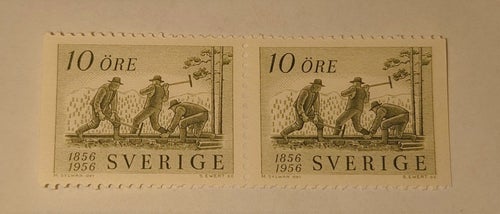 Järnvägen 1956, par 10 öre F: 483 BB Postfriskt