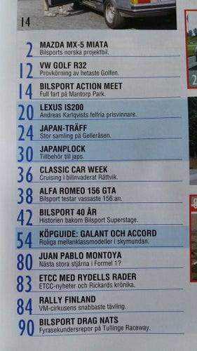 Bilsport nr 18 2002: Alfa 156 GTA, VW Golf R32, Mazda MX-5