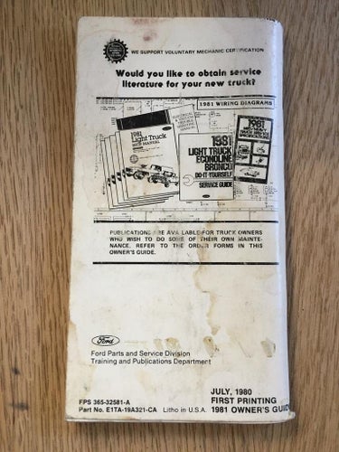 1981 Ford Bronco Owner's Guide