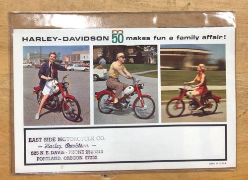1960s Harley Davidson M50 Moped Foldout Sales Brochure