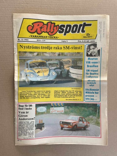 Rallysport / Rally Sport med Rallynytt 1982 nr.13