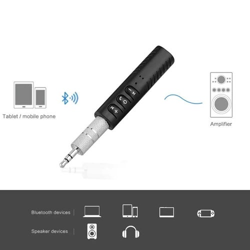Trådlös Bluetooth AUX Adapter - Inbyggd Mikrofon