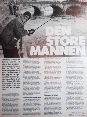 CLARENCE CLEMONS (E STREET BAND) - DEN STORE MANNEN, ARTIKEL PRESSKLIPP 1985