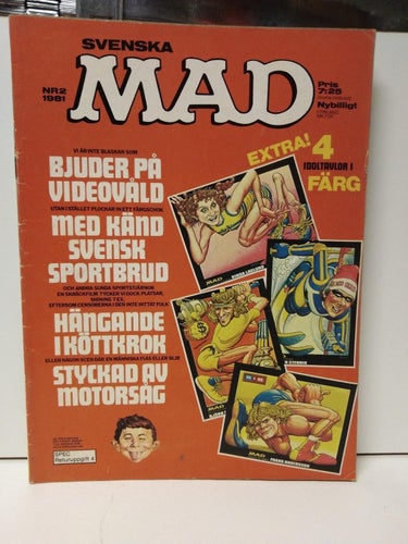 Svenska Mad 1981 nr 2 med 4 idoltavlor i färg. Fine