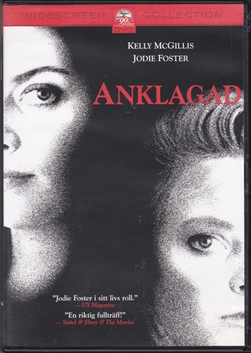 DVD / Anklagad / Kelly McGillis, Jodie Foster / Fint skick