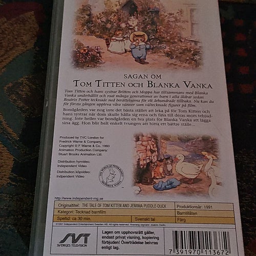 Sagan Om Tom Titten Och Blanka Vanka VHS Svenskt Tal