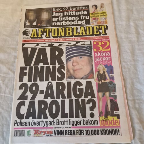 Aftonbladet tidning från 2008