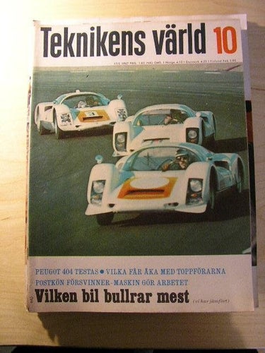 TEKNIKENS VÄRLD NR 10 1967 PEUGEOT 404 , MC-POLIS, M.M