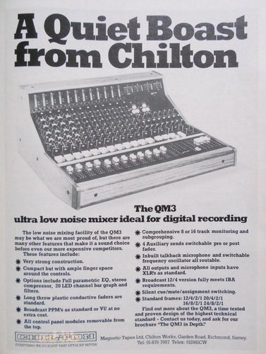 CHIL-TON QM3 MIXER, REKLAMANNONS AD 1982