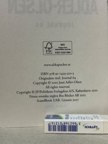 Journal 64 av Jussi Adler-Olsen, bok, Very Fine