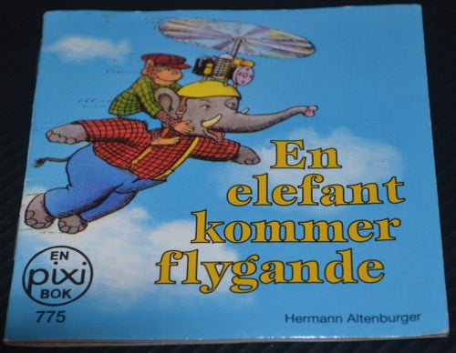 Äldre Pixi bok En elefant kommer flygande