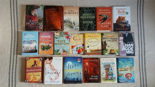 19 st Inbundna & storpocket ROMANER, Bokpaket, feelgood, spänningsroman