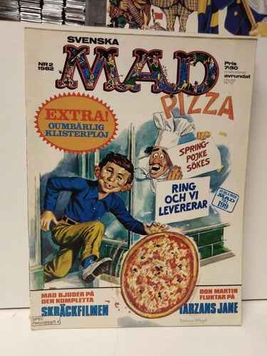 Svenska Mad 1982 nr 2 Very Good plus, prenumerationslapp
