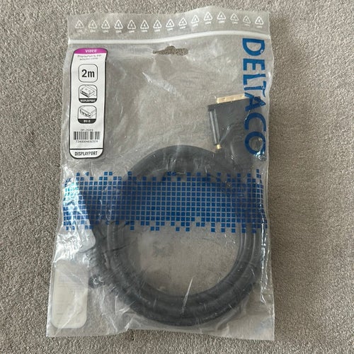 DELTAC DisplayPort till DVI-D adapterkabel, 2m